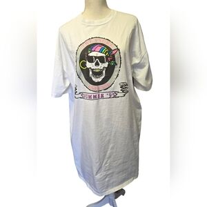 Vintage 1995 florescent neon Treasure Island Las Vegas oversized t-shirt dress